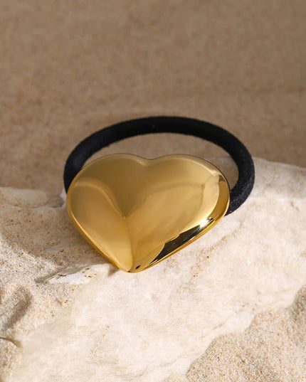 Chunky Heart Hair Cuff - 18k Gold-Plated