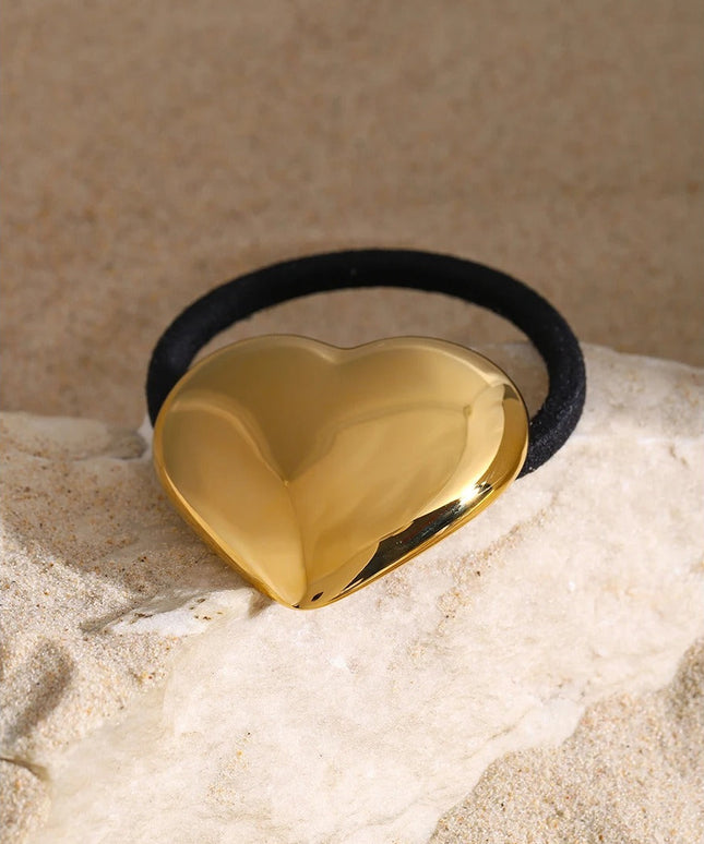 Chunky Heart Hair Cuff - 18k Gold-Plated