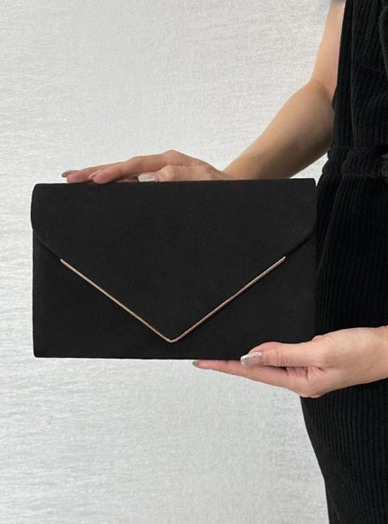 Segreto Suede-style Velvet Envelope Clutch Bag