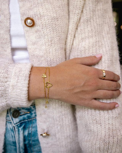 You and Me Matching Hearts Bracelet