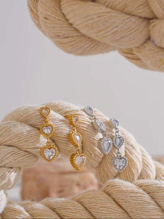 Trinity of Hearts Earrings
