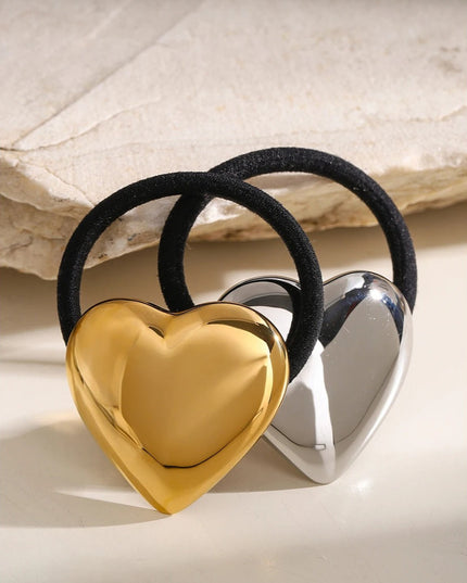 Chunky Heart Hair Cuff - 18k Gold-Plated