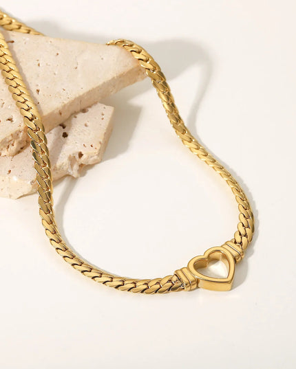Heart Me Chain Necklace - Gold-Plated