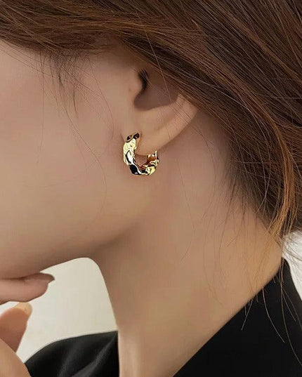 Sofia Hammered Hoop Earrings - 925 Sterling Silver