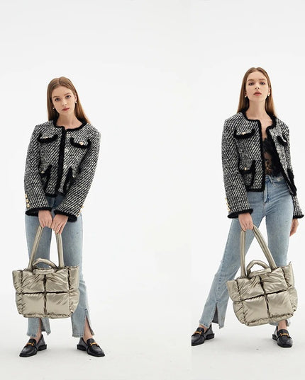 Glossy Puffer Shoulder Bag