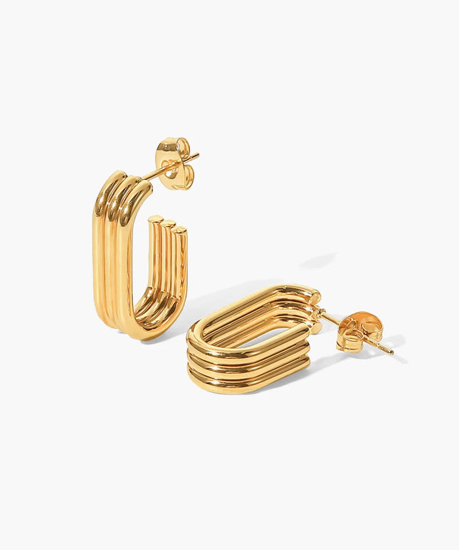 Bellissima U-Hoop Earrings - 18k Gold-Plated