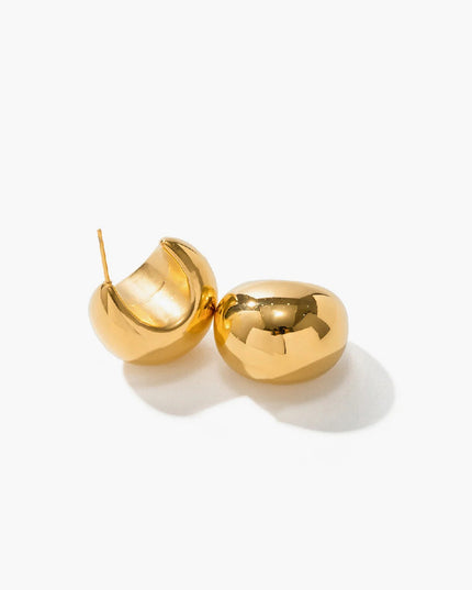 Crescent Dome Earrings – 18k Gold-Plated