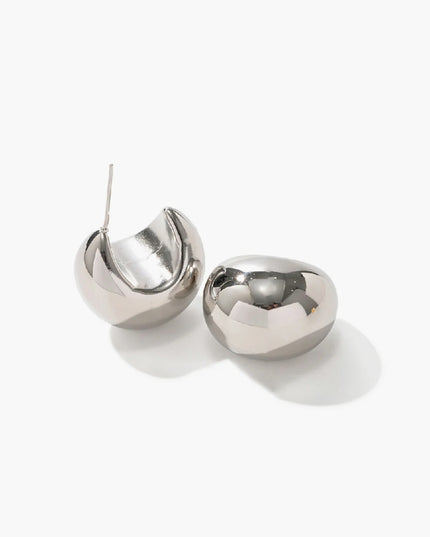 Crescent Dome Earrings – 18k Gold-Plated