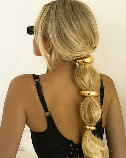 Chunky Golden Hair Cuff - 18k Gold-Plated