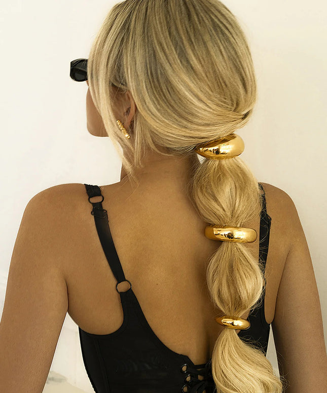 Chunky Golden Hair Cuff - 18k Gold-Plated