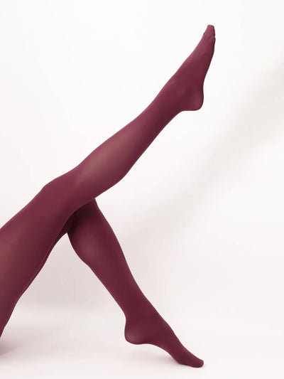 Soft Velvet Touch Burgundy Tights