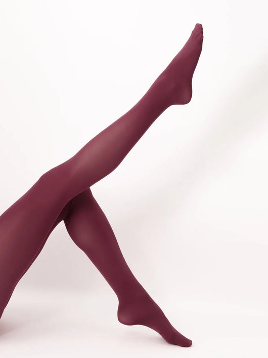 Soft Velvet Touch Burgundy Tights