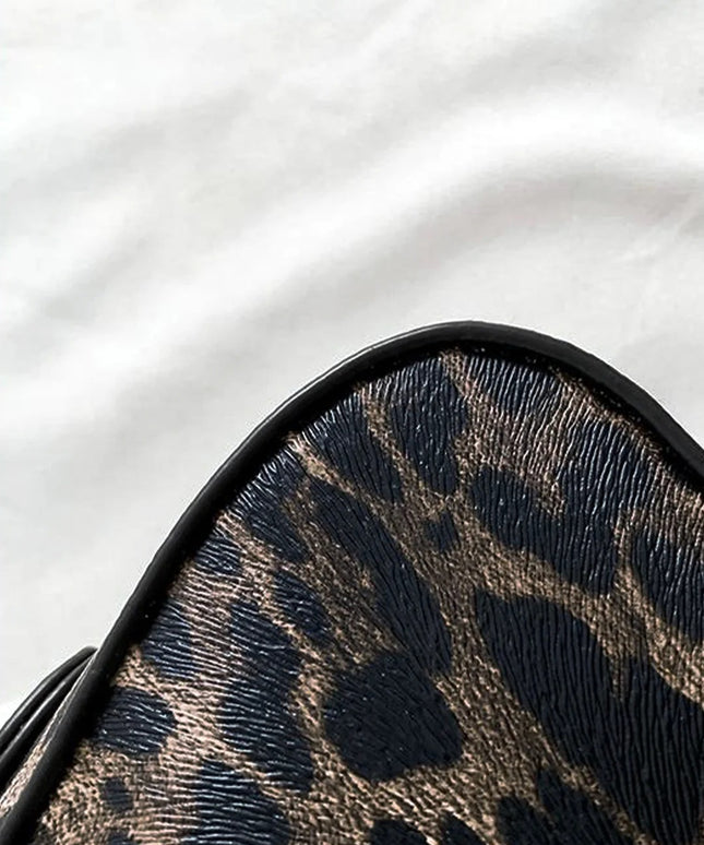 Leopard Print Buckle Flap Shoulder Bag