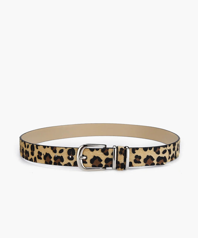 Leopard Print Buckle Belt