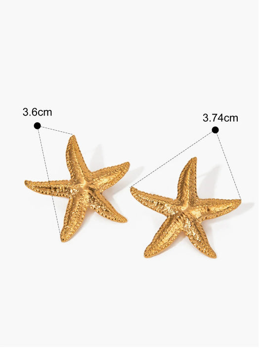Gold Starfish Earrings