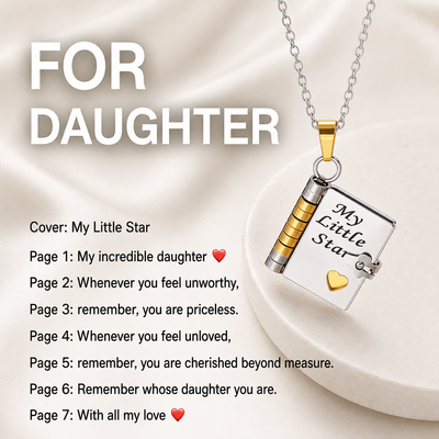 My Little Star Book Necklace - Daughter