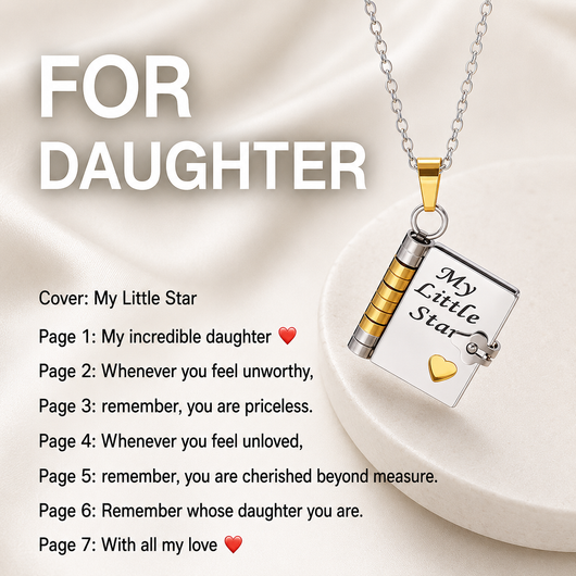 My Little Star Book Necklace - Daughter