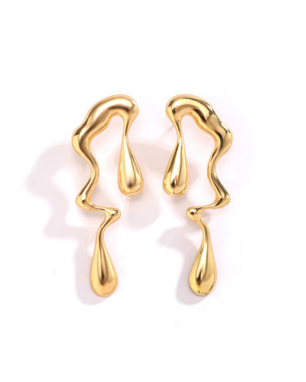 Lustrous Flow Drop Earrings