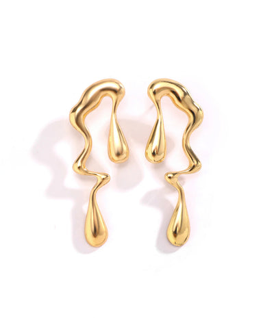 Lustrous Flow Drop Earrings