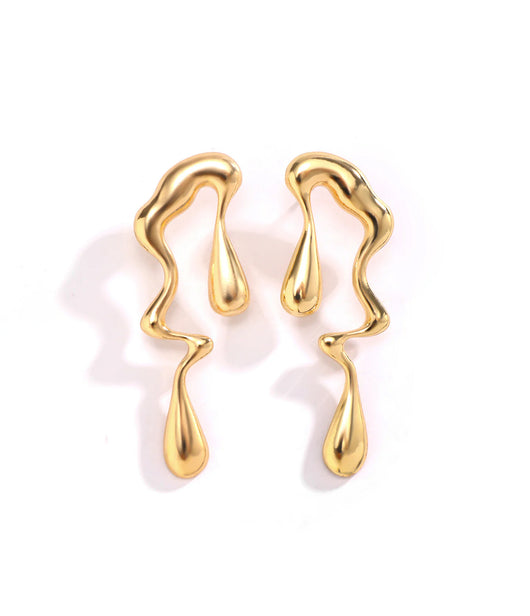 Lustrous Flow Drop Earrings