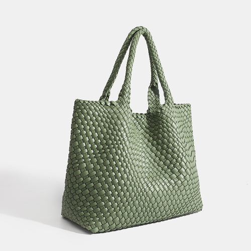 Ultra Soft Large Woven Shopper Tote Bag