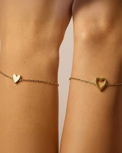 You and Me Matching Hearts Bracelet