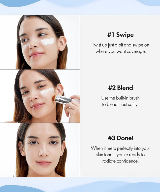 Korean 2-in-1 Colour-Changing Foundation Stick