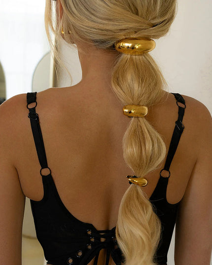 Chunky Golden Hair Cuff - 18k Gold-Plated