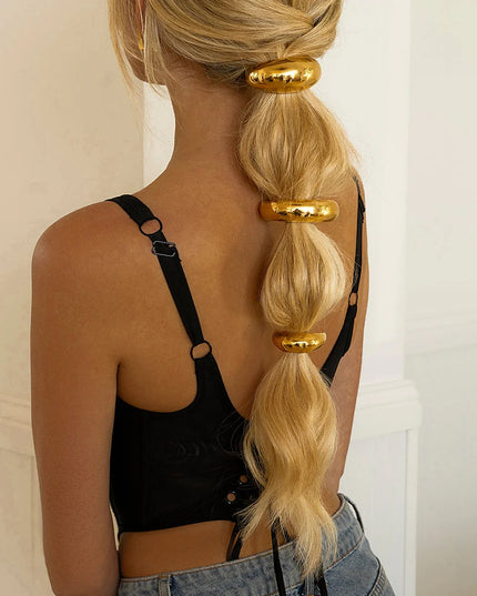 Chunky Golden Hair Cuff - 18k Gold-Plated