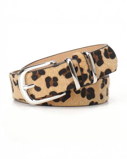 Leopard Print Buckle Belt