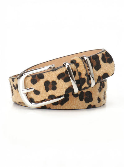 Leopard Print Buckle Belt