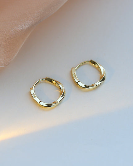 Helia Twist Hoop Earrings - 925 Sterling Silver