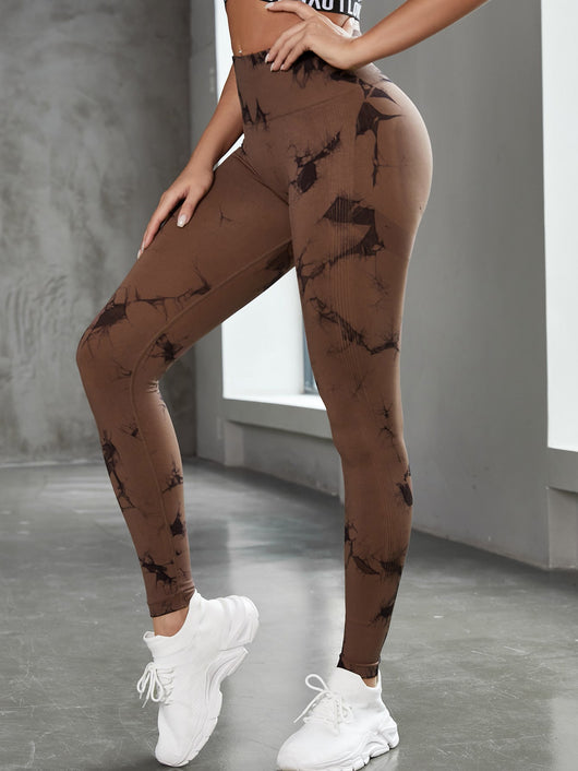 Peachy Tie-dye Scrunch Leggings