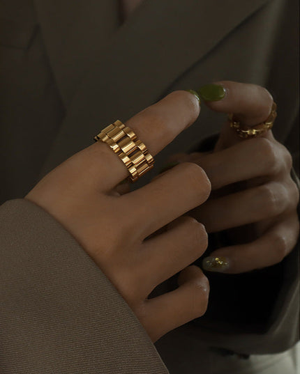 Anello Chain Link Ring - 18k Gold-Plated