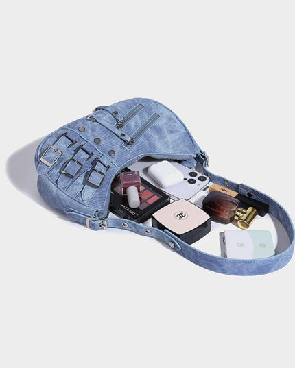 Kaida Buckle Hobo Crescent Bag