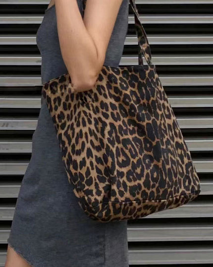 Large Vintage Leopard Tote Bag