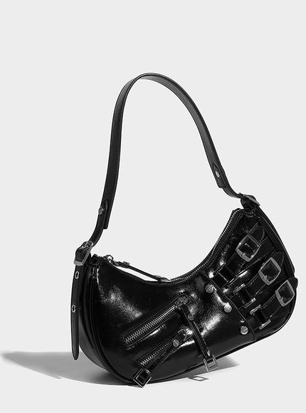 Kaida Buckle Hobo Crescent Bag