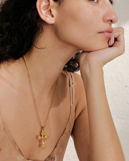 Heart & Thorn Crucifix Necklace