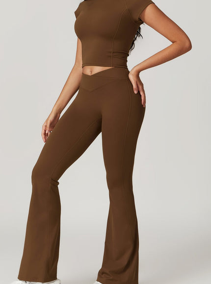 Two-Piece Crop Top and Flare Pant Set