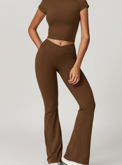 Two-Piece Crop Top and Flare Pant Set