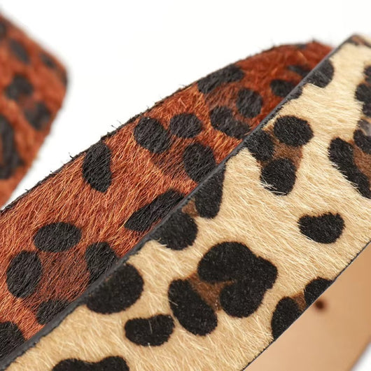 Leopard Print Buckle Belt