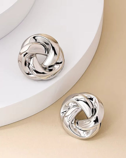 Gold Twist Knot Stud Earrings