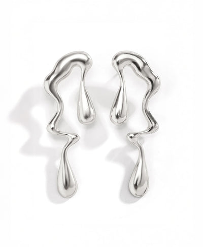 Lustrous Flow Drop Earrings