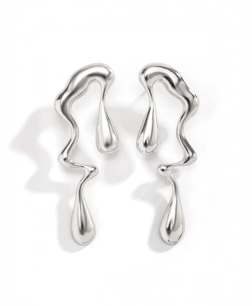 Lustrous Flow Drop Earrings