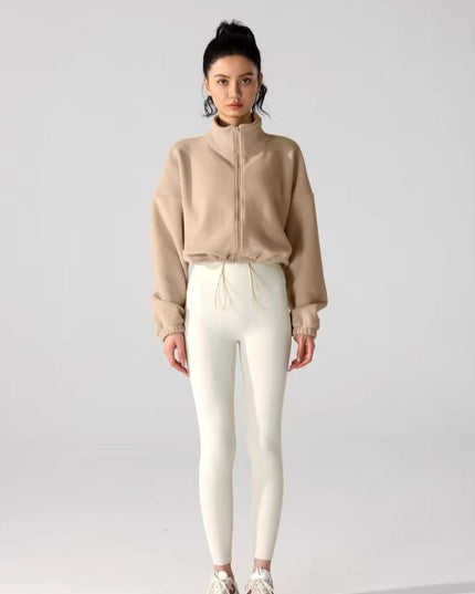Winter Sports Cropped Oversized Fleece Jacket