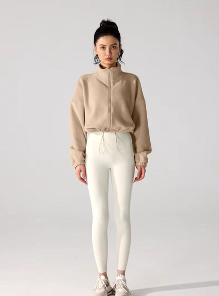 Winter Sports Cropped Oversized Fleece Jacket