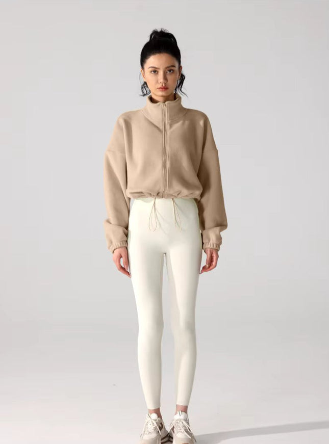 Winter Sports Cropped Oversized Fleece Jacket