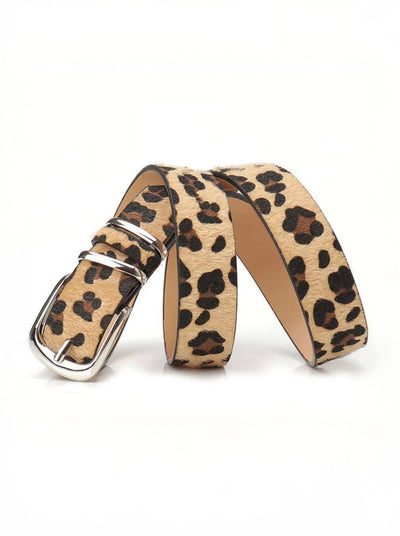 Leopard Print Buckle Belt