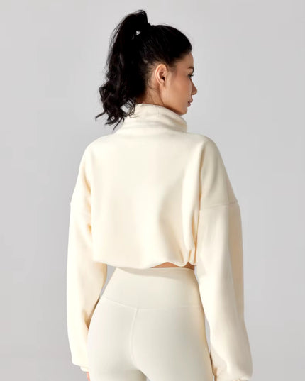 Winter Sports Cropped Oversized Fleece Jacket