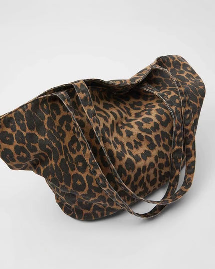 Large Vintage Leopard Tote Bag